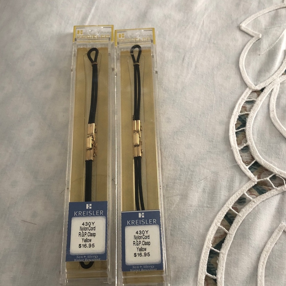 Black Nylon Cord Hair Accessory with Gold Clasp